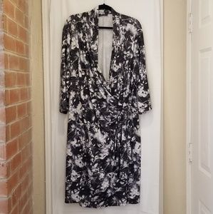 Twilight Stretch Jersey Faux Wrap Dress